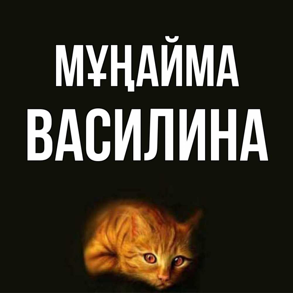 Күн сайын ашық хат с именем, Василина Мұңайма лежащий кот в темноте Онлайн тегін жүктеп алу тілектері бар керемет карта 