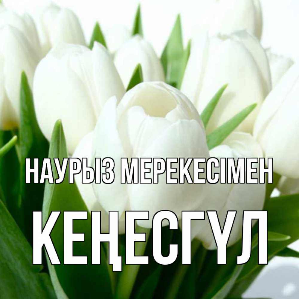 Күн сайын ашық хат с именем, КЕҢЕСГҮЛ Наурыз мерекесімен цветы Онлайн тегін жүктеп алу тілектері бар керемет карта 