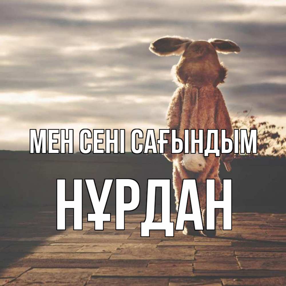 Күн сайын ашық хат с именем, НҰРДАН Мен сені сағындым даже в костюме зайца Онлайн тегін жүктеп алу тілектері бар керемет карта 