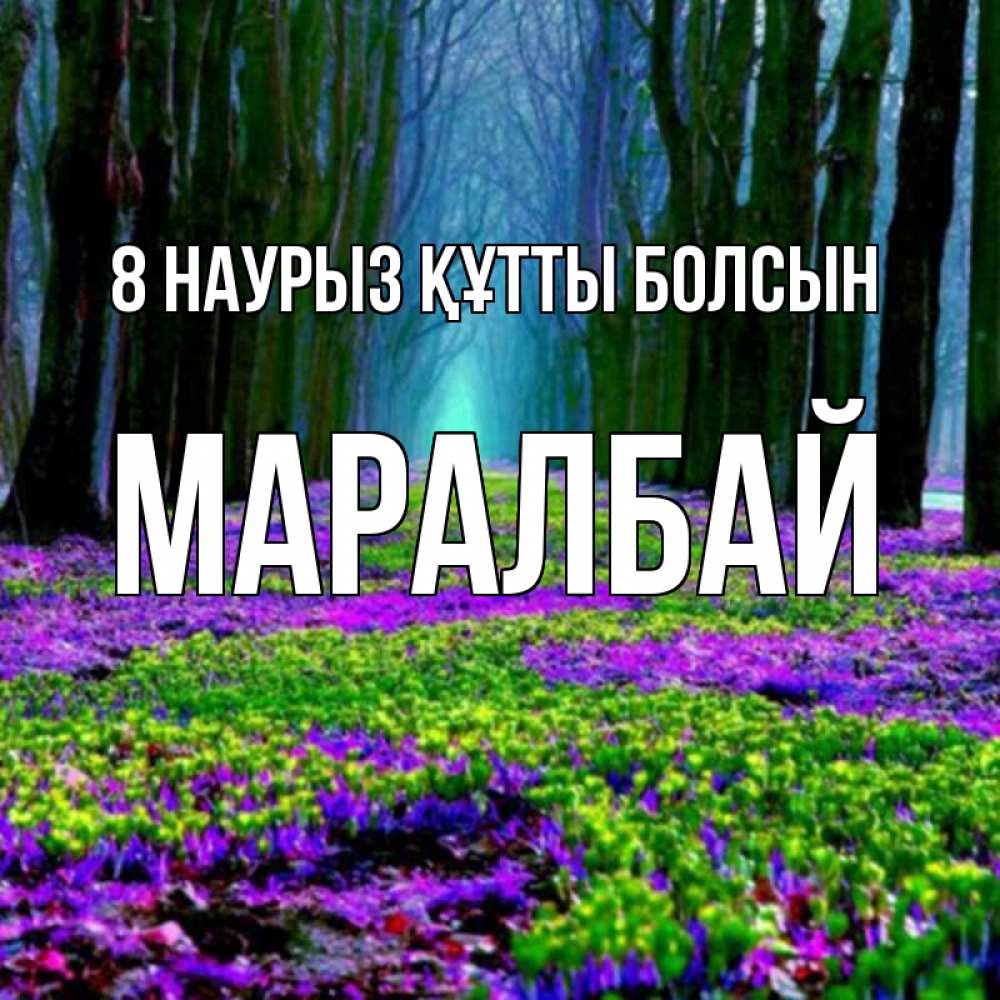Күн сайын ашық хат с именем, МАРАЛБАЙ 8 наурыз құтты болсын фиолетовые цветы в лесу 1 Онлайн тегін жүктеп алу тілектері бар керемет карта 