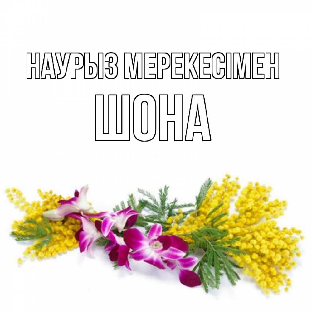 Күн сайын ашық хат с именем, ШОНА Наурыз мерекесімен открытка на международный женский день с цветами  1 Онлайн тегін жүктеп алу тілектері бар керемет карта 