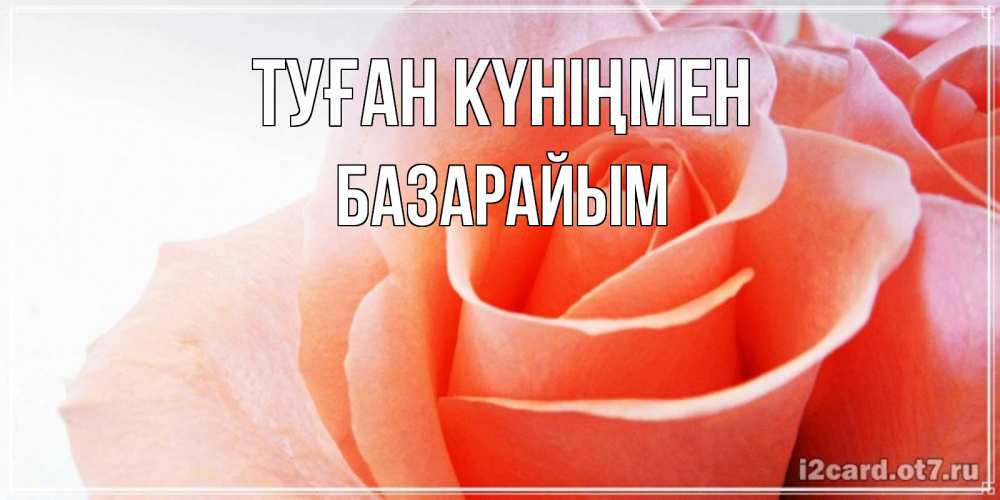 Күн сайын ашық хат с именем, БАЗАРАЙЫМ Туған күніңмен розы для поздравления с днем рождения Онлайн тегін жүктеп алу тілектері бар керемет карта 