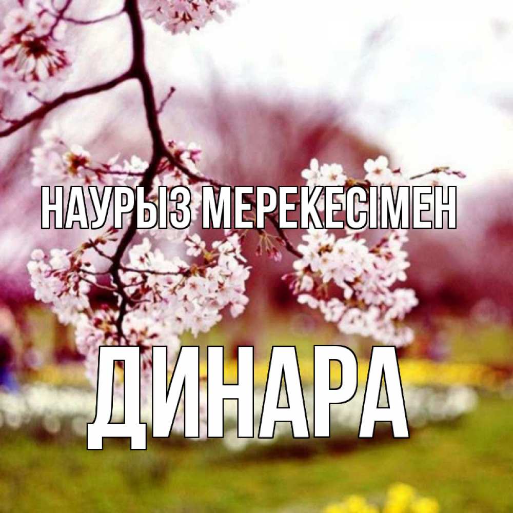 Күн сайын ашық хат с именем, ДИНАРА Наурыз мерекесімен яблоня Онлайн тегін жүктеп алу тілектері бар керемет карта 
