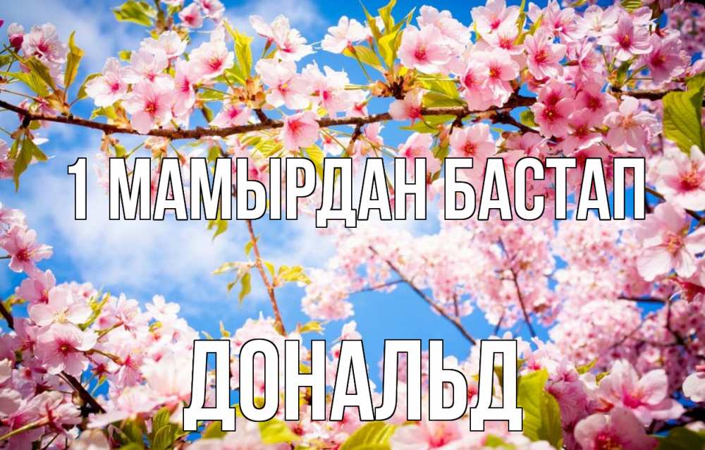 Күн сайын ашық хат с именем, Дональд 1 мамырдан бастап С 1 мая Онлайн тегін жүктеп алу тілектері бар керемет карта 