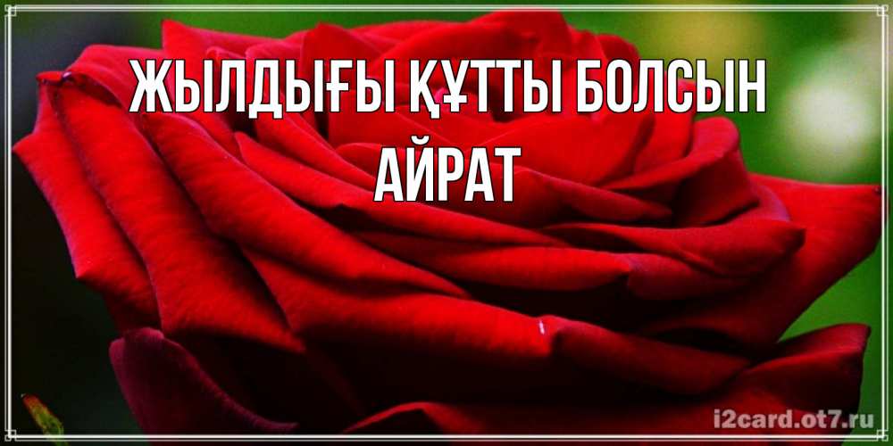Күн сайын ашық хат с именем, Айрат Жылдығы құтты болсын розочка очень красивая Онлайн тегін жүктеп алу тілектері бар керемет карта 