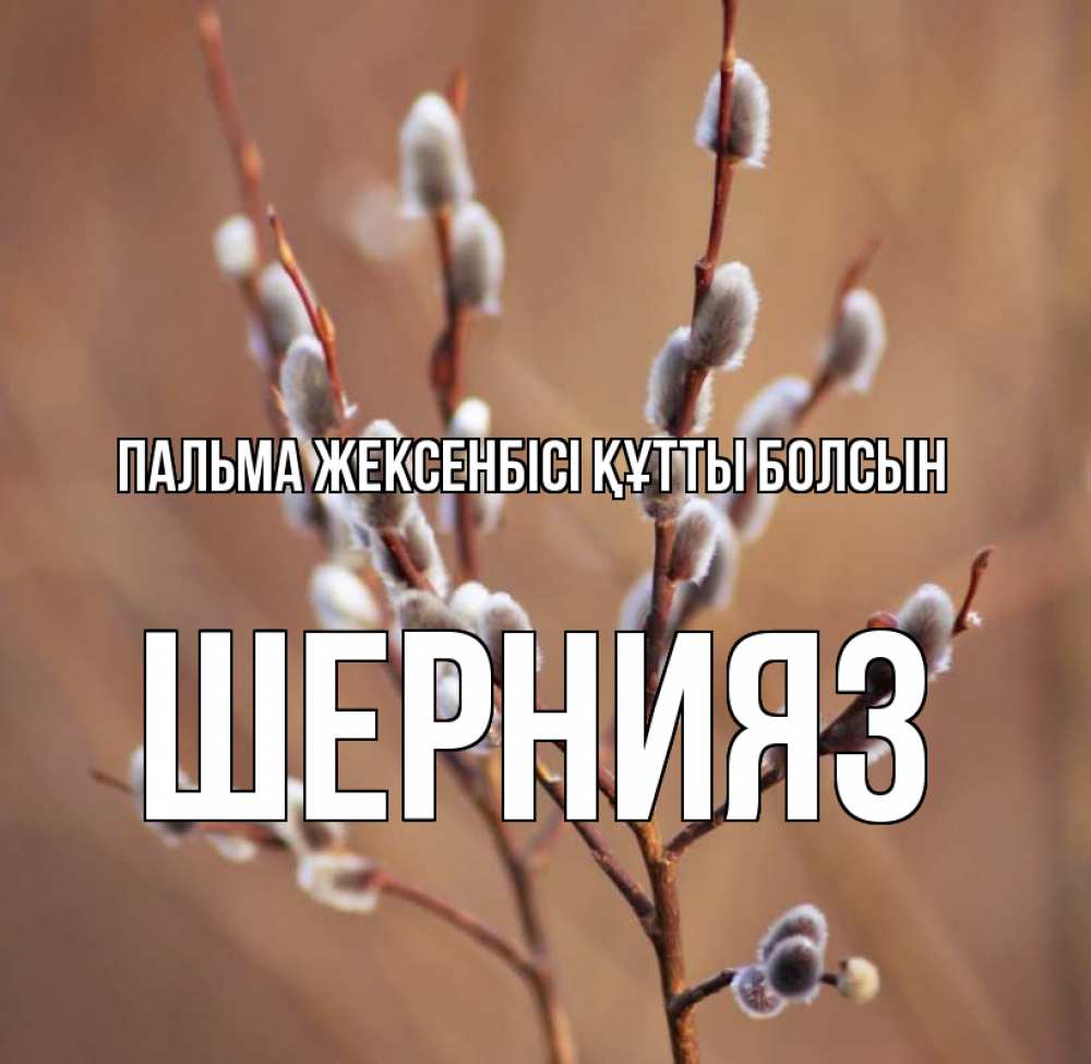 Күн сайын ашық хат с именем, ШЕРНИЯЗ Пальма жексенбісі құтты болсын верба Онлайн тегін жүктеп алу тілектері бар керемет карта 