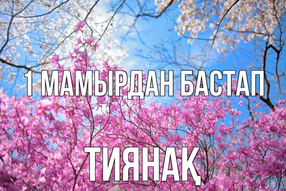Күн сайын ашық хат с именем, ТИЯНАҚ 1 мамырдан бастап С 1 мая Онлайн тегін жүктеп алу тілектері бар керемет карта 