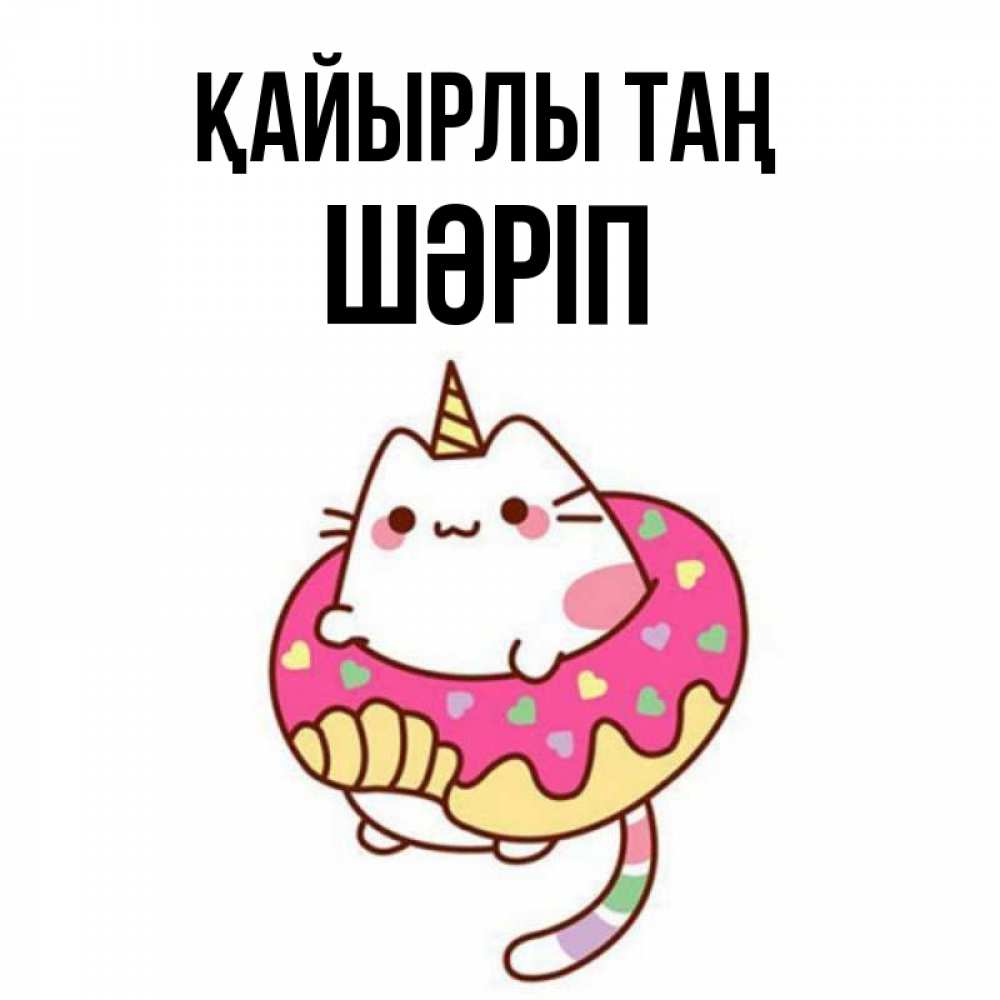 Күн сайын ашық хат с именем, ШӘРІП Қайырлы таң кот в бублике Онлайн тегін жүктеп алу тілектері бар керемет карта 