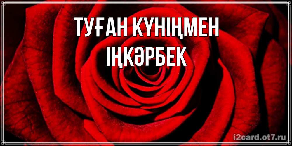 Күн сайын ашық хат с именем, ІҢКӘРБЕК Туған күніңмен алая роза Онлайн тегін жүктеп алу тілектері бар керемет карта 