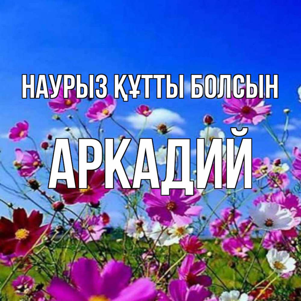 Күн сайын ашық хат с именем, Аркадий Наурыз құтты болсын цветы Онлайн тегін жүктеп алу тілектері бар керемет карта 