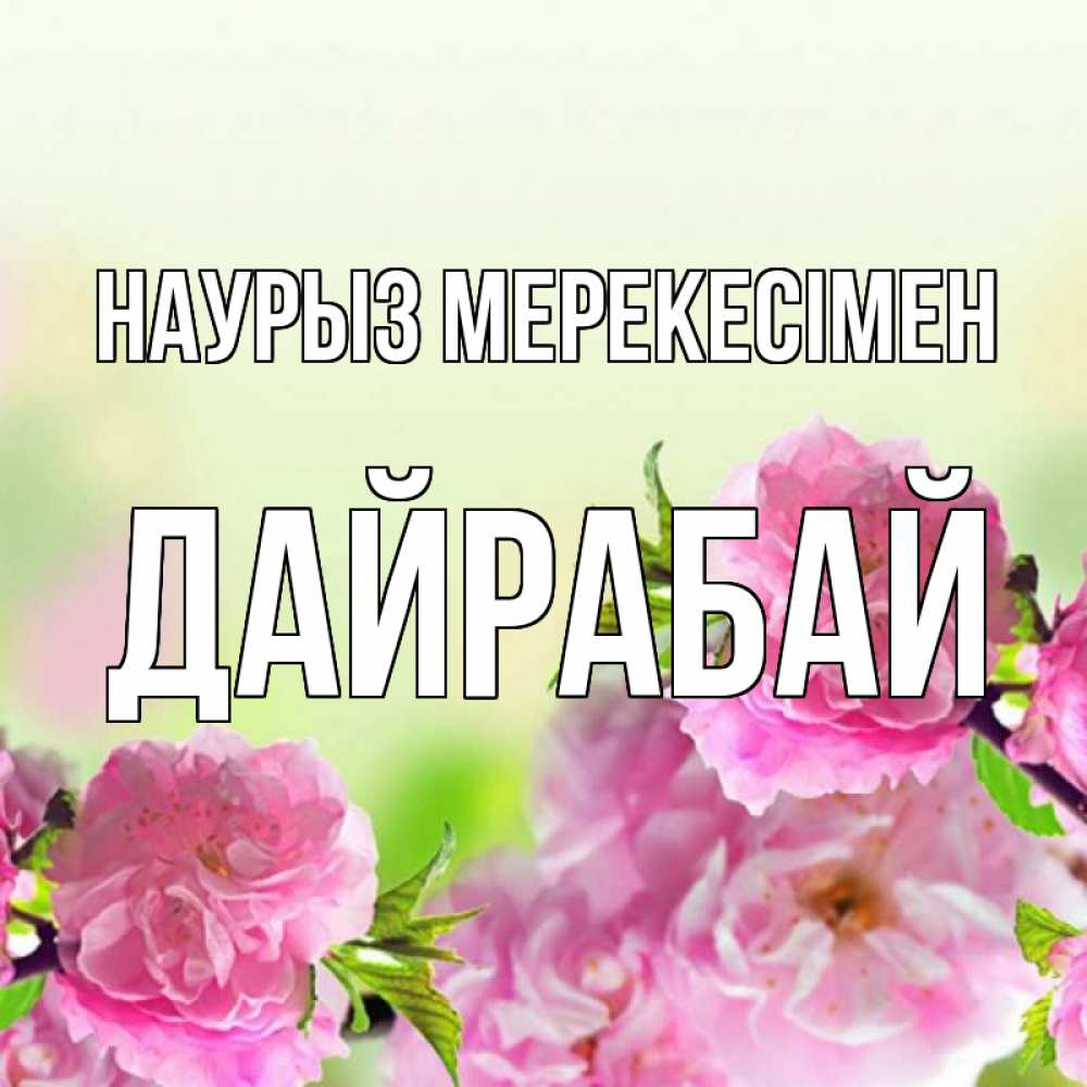 Күн сайын ашық хат с именем, Дайрабай Наурыз мерекесімен цветы Онлайн тегін жүктеп алу тілектері бар керемет карта 