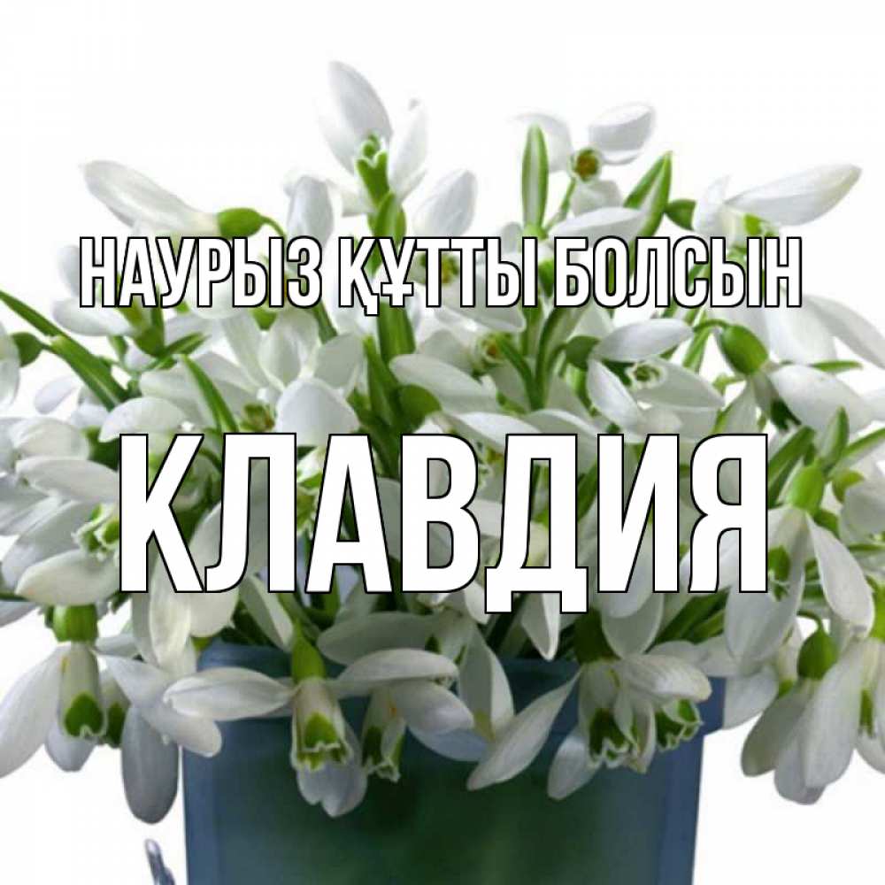 Күн сайын ашық хат с именем, Клавдия Наурыз құтты болсын цветы к наурызу Онлайн тегін жүктеп алу тілектері бар керемет карта 