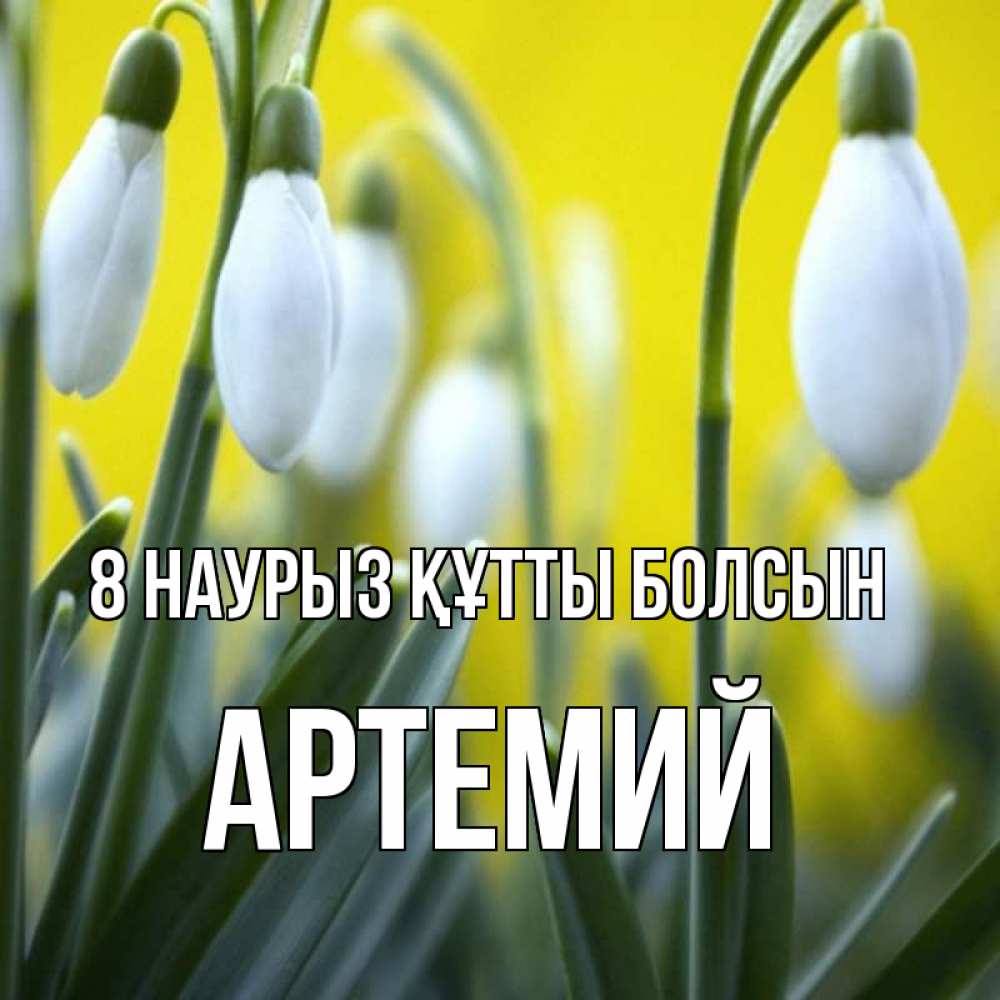 Күн сайын ашық хат с именем, Артемий 8 наурыз құтты болсын весенние цветы Онлайн тегін жүктеп алу тілектері бар керемет карта 