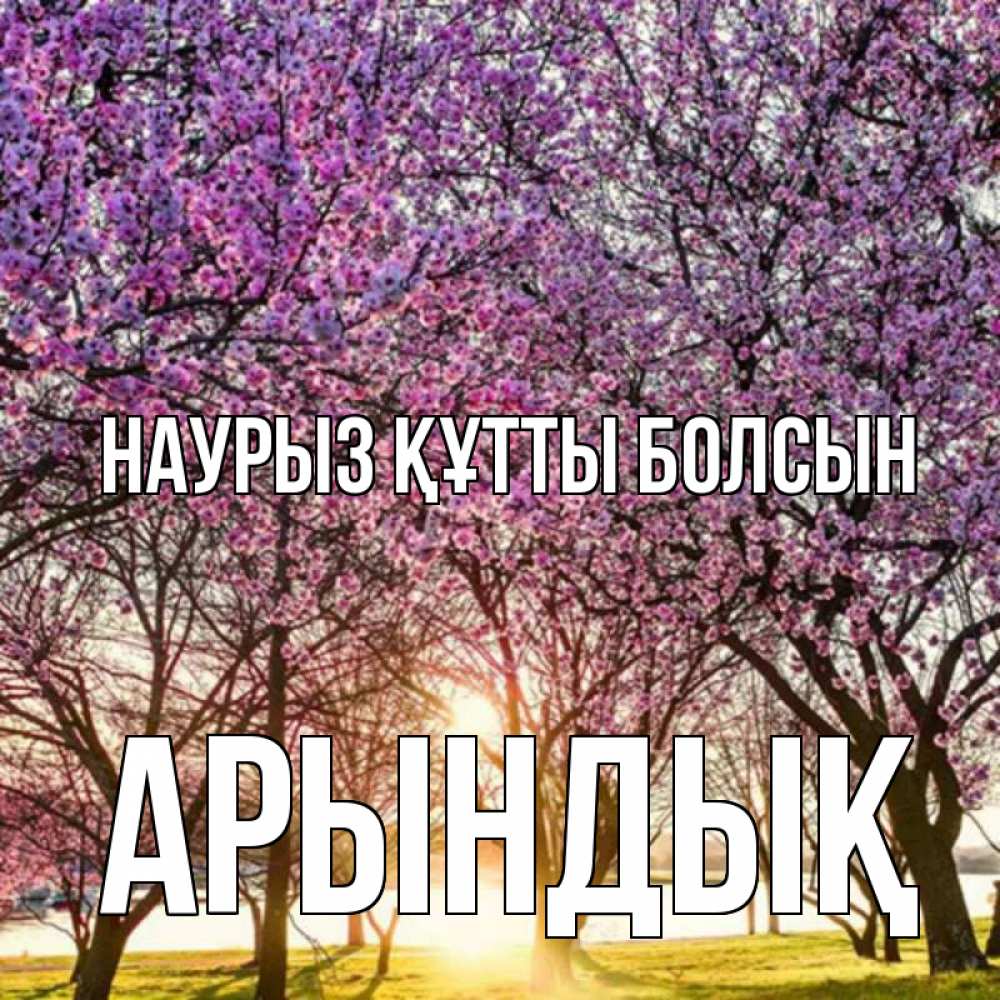 Күн сайын ашық хат с именем, Арындық Наурыз құтты болсын наурыз Онлайн тегін жүктеп алу тілектері бар керемет карта 