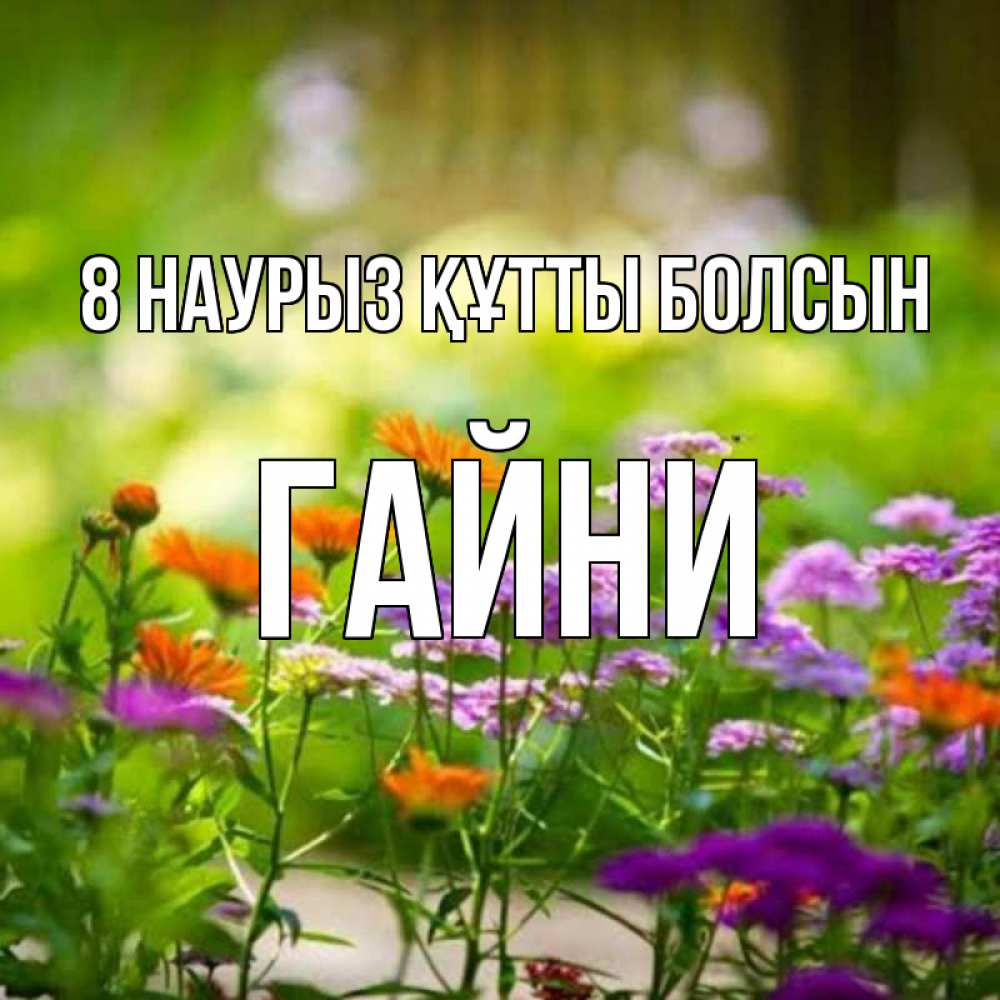 Күн сайын ашық хат с именем, ГАЙНИ 8 наурыз құтты болсын цветы Онлайн тегін жүктеп алу тілектері бар керемет карта 