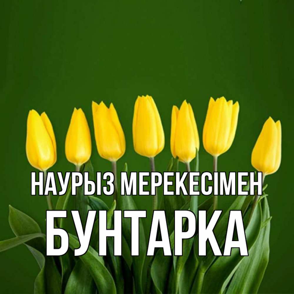 Күн сайын ашық хат с именем, Бунтарка Наурыз мерекесімен желтого цвета 3 Онлайн тегін жүктеп алу тілектері бар керемет карта 