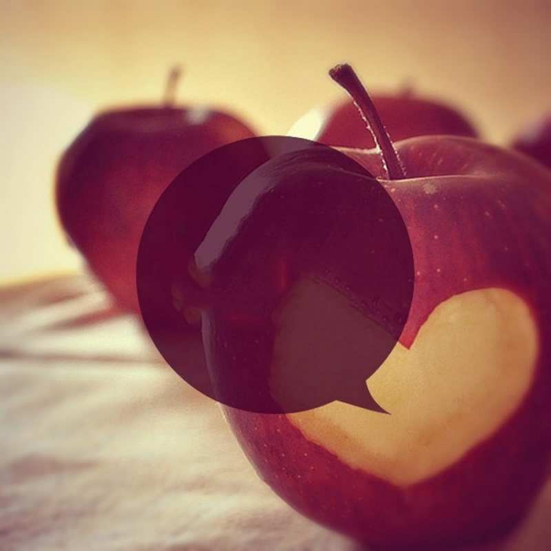 Открытка яблоко с сердцем  вырезалки из яблок  Мен сені сүйемін 