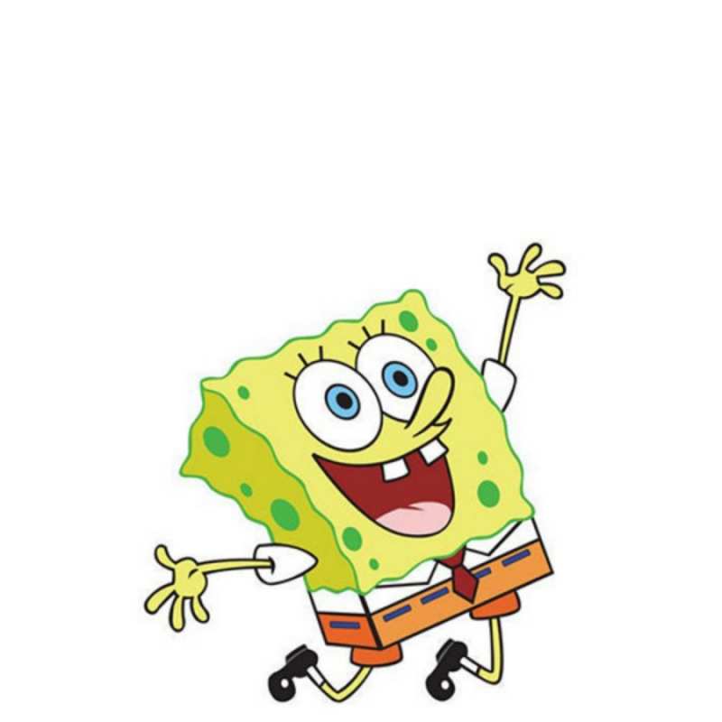 Открытка мега позитив от спанч Боба  губка боб в прыжке  Сәлем 