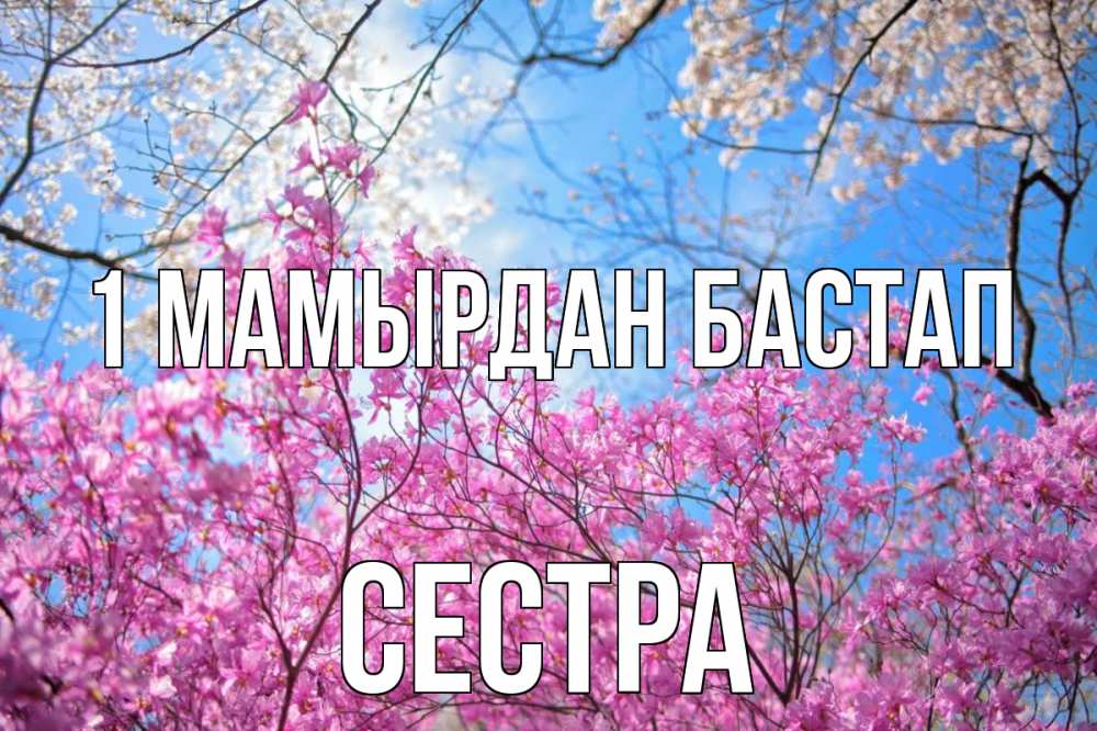 Күн сайын ашық хат с именем, Сестра 1 мамырдан бастап С 1 мая Онлайн тегін жүктеп алу тілектері бар керемет карта 