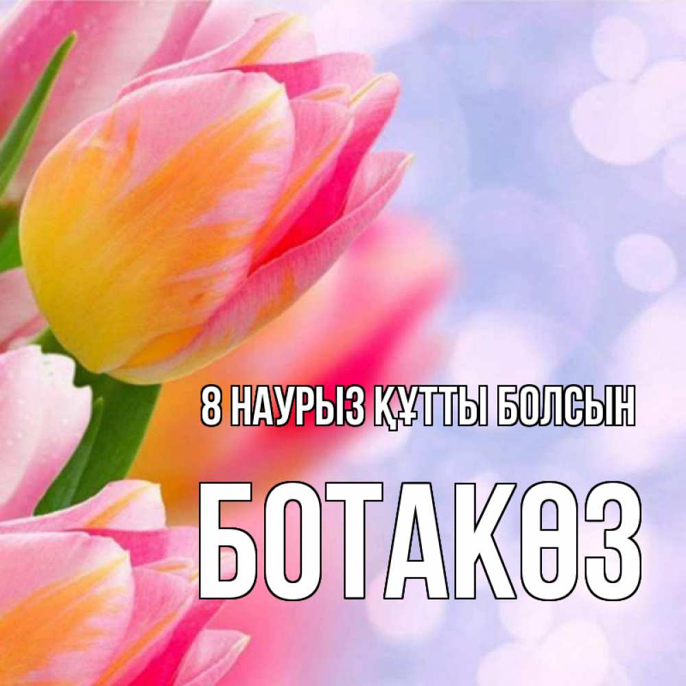 Күн сайын ашық хат с именем, БОТАКӨЗ 8 наурыз құтты болсын тюльпаны 2 Онлайн тегін жүктеп алу тілектері бар керемет карта 