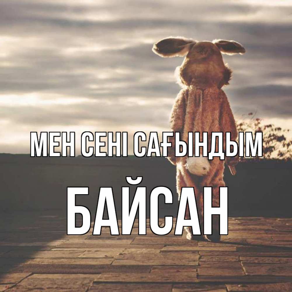 Күн сайын ашық хат с именем, Байсан Мен сені сағындым даже в костюме зайца Онлайн тегін жүктеп алу тілектері бар керемет карта 