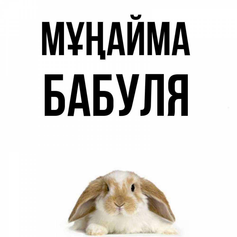 Күн сайын ашық хат с именем, Бабуля Мұңайма коричнево белый заяц с большими ушками Онлайн тегін жүктеп алу тілектері бар керемет карта 