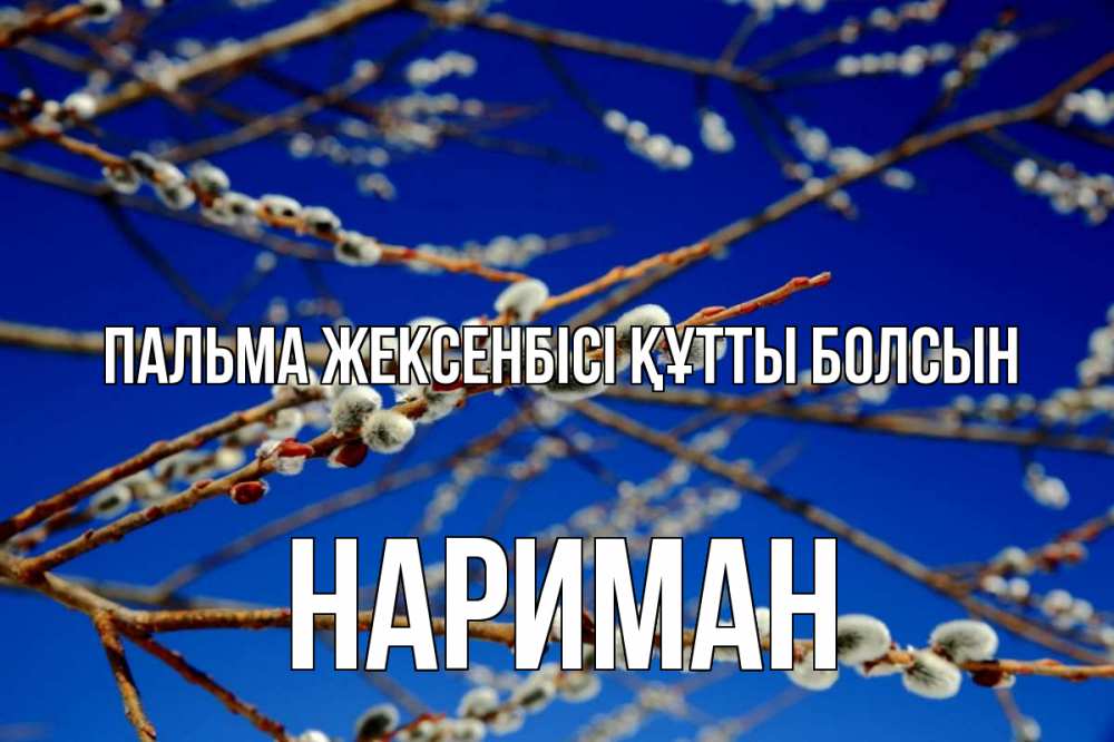 Күн сайын ашық хат с именем, НАРИМАН Пальма жексенбісі құтты болсын верба Онлайн тегін жүктеп алу тілектері бар керемет карта 