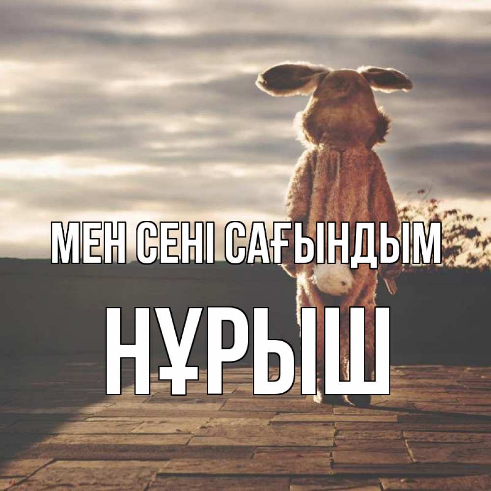 Күн сайын ашық хат с именем, Нұрыш Мен сені сағындым даже в костюме зайца Онлайн тегін жүктеп алу тілектері бар керемет карта 