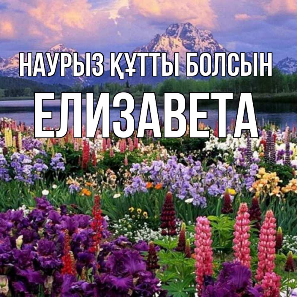 Күн сайын ашық хат с именем, Елизавета Наурыз құтты болсын наурыз Онлайн тегін жүктеп алу тілектері бар керемет карта 