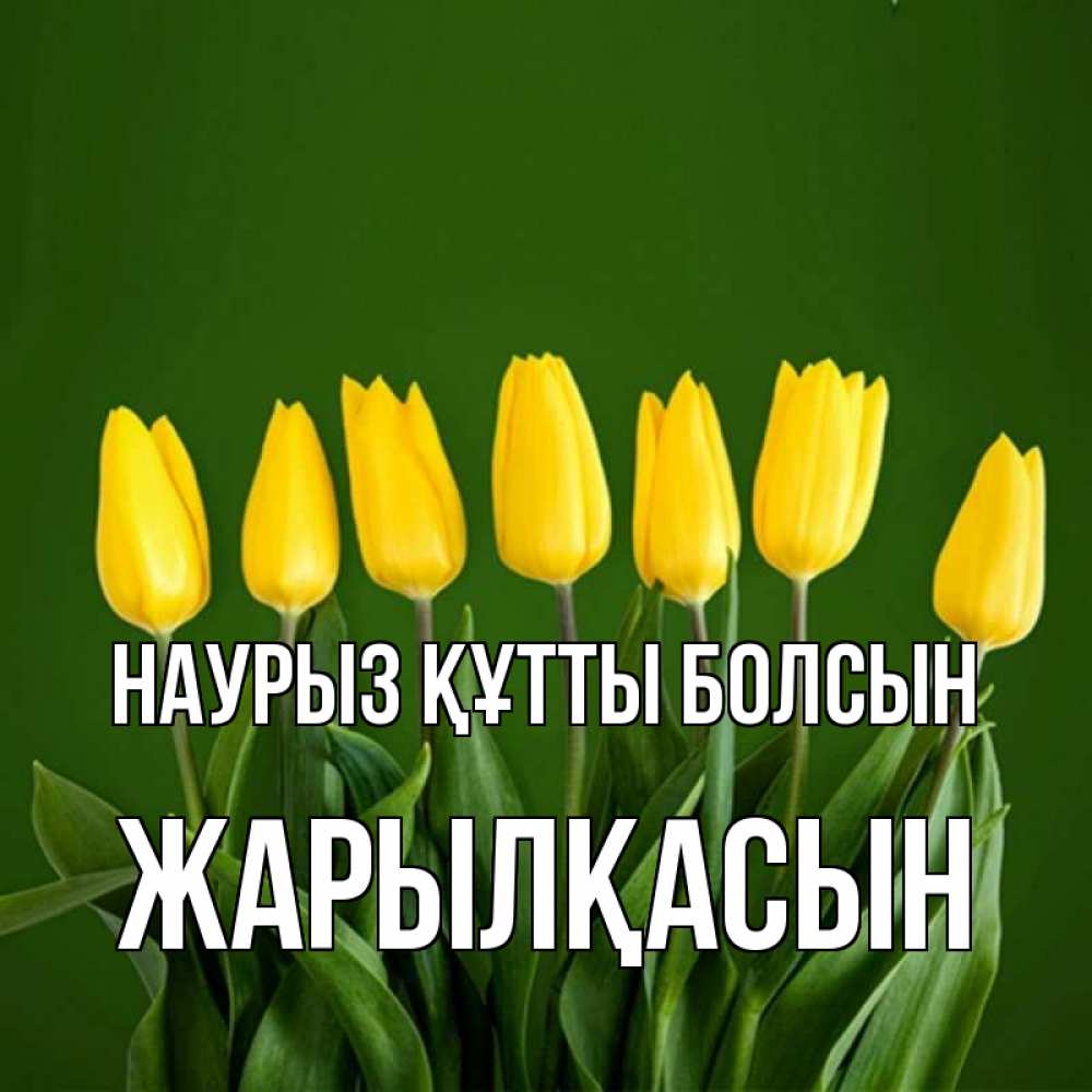 Күн сайын ашық хат с именем, Жарылқасын Наурыз құтты болсын желтого цвета 3 Онлайн тегін жүктеп алу тілектері бар керемет карта 