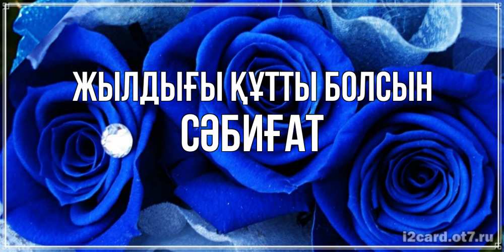 Күн сайын ашық хат с именем, СӘБИҒАТ Жылдығы құтты болсын синие розы в росе Онлайн тегін жүктеп алу тілектері бар керемет карта 