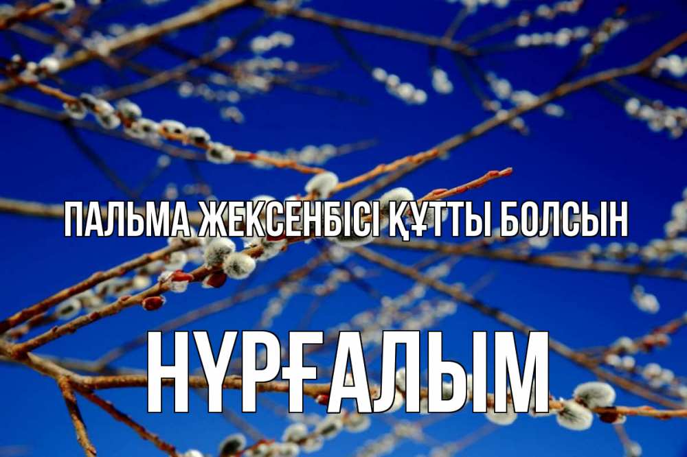 Күн сайын ашық хат с именем, НҮРҒАЛЫМ Пальма жексенбісі құтты болсын верба Онлайн тегін жүктеп алу тілектері бар керемет карта 