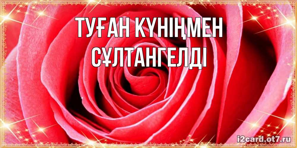 Күн сайын ашық хат с именем, СҰЛТАНГЕЛДІ Туған күніңмен розовая роза очень крупный бутон Онлайн тегін жүктеп алу тілектері бар керемет карта 