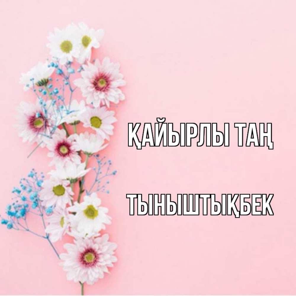 Күн сайын ашық хат с именем, ТЫНЫШТЫҚБЕК Қайырлы таң цветы с подписью Онлайн тегін жүктеп алу тілектері бар керемет карта 