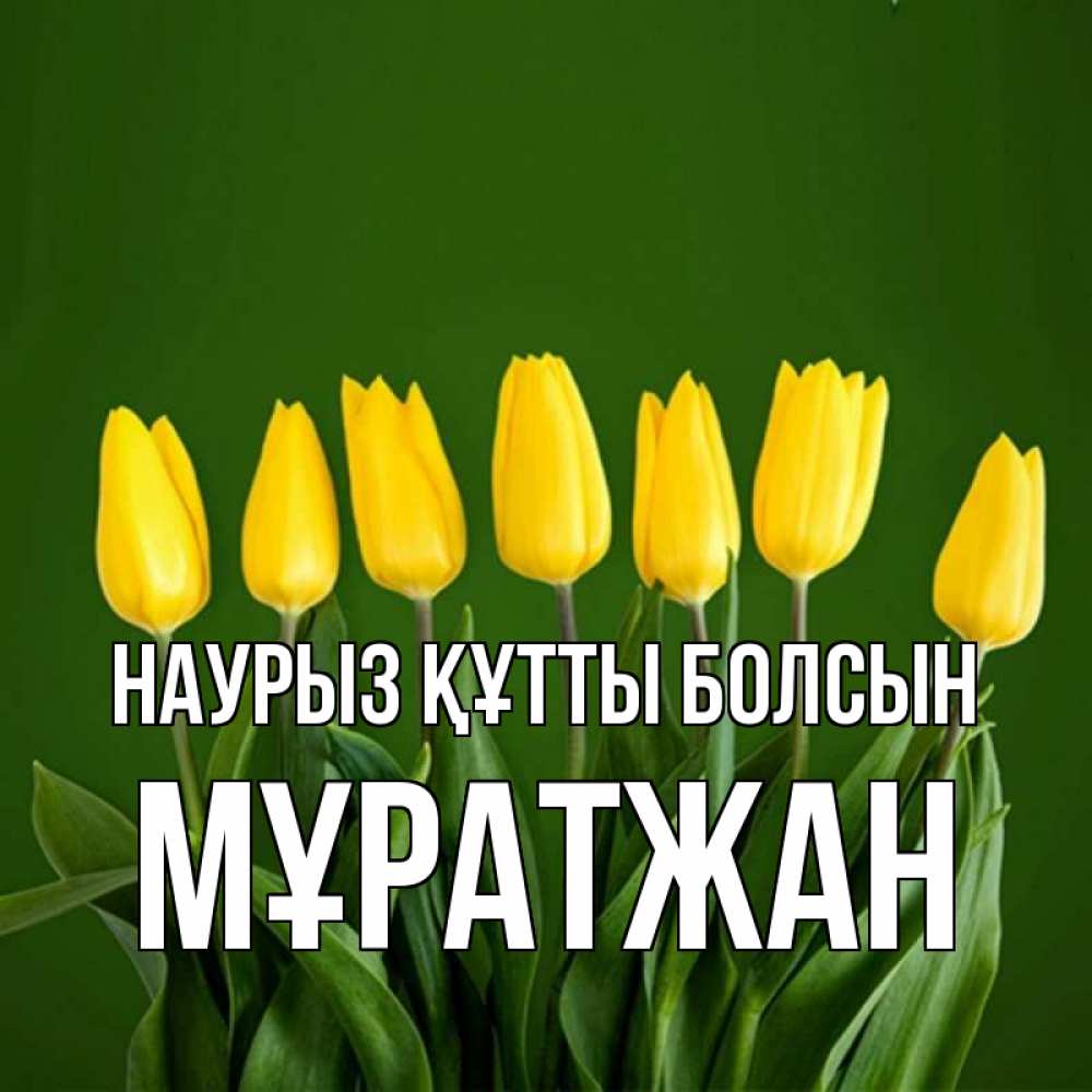 Күн сайын ашық хат с именем, Мұратжан Наурыз құтты болсын желтого цвета 3 Онлайн тегін жүктеп алу тілектері бар керемет карта 