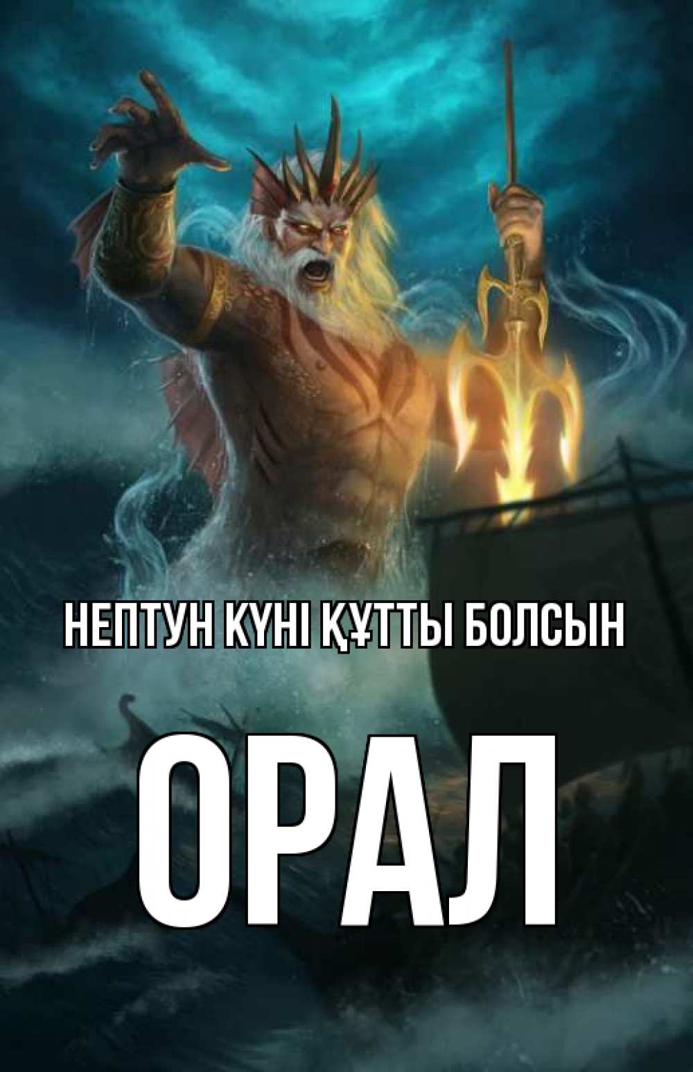 Күн сайын ашық хат с именем, ОРАЛ нептун күні құтты болсын с днем Нептуна Онлайн тегін жүктеп алу тілектері бар керемет карта 
