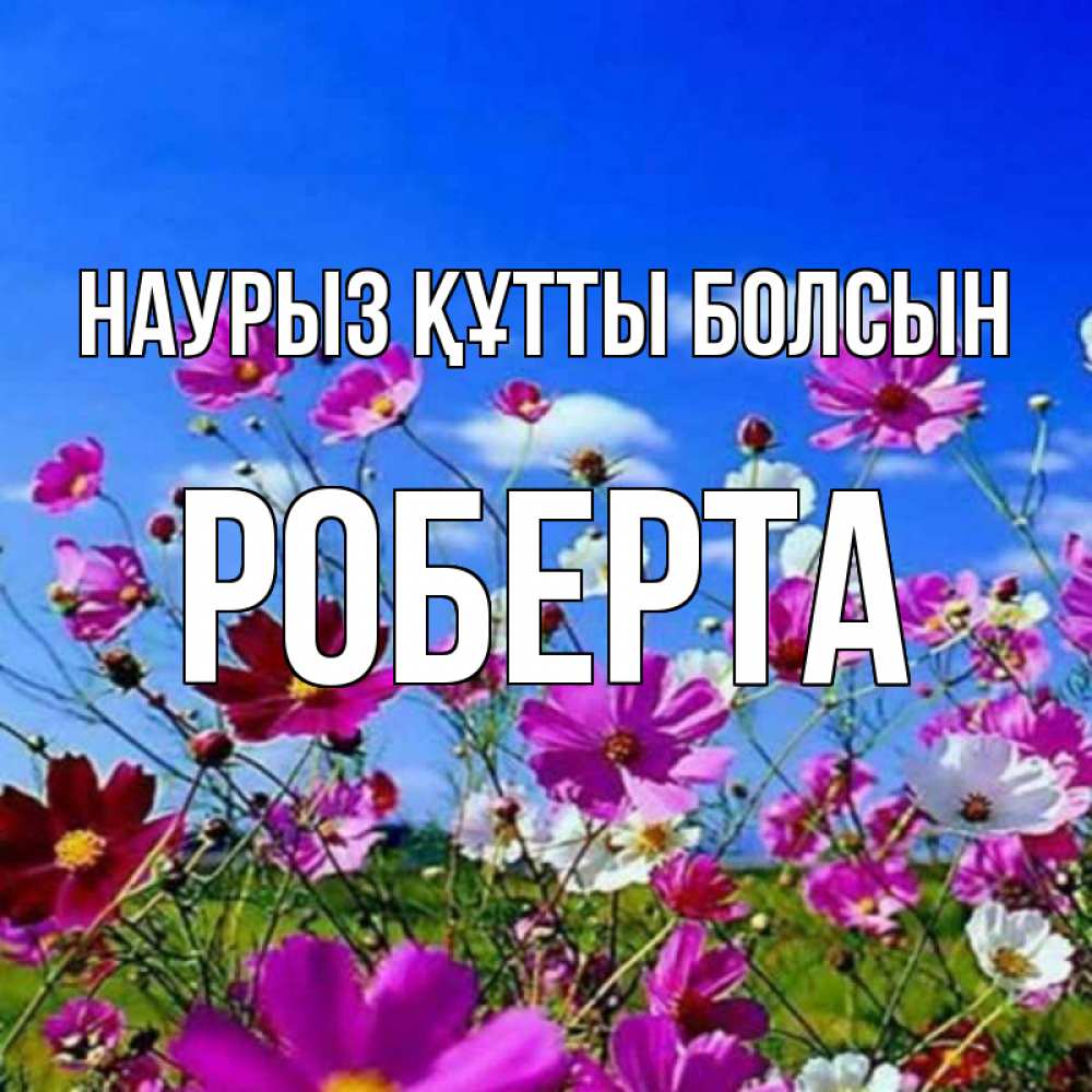 Күн сайын ашық хат с именем, Роберта Наурыз құтты болсын цветы Онлайн тегін жүктеп алу тілектері бар керемет карта 