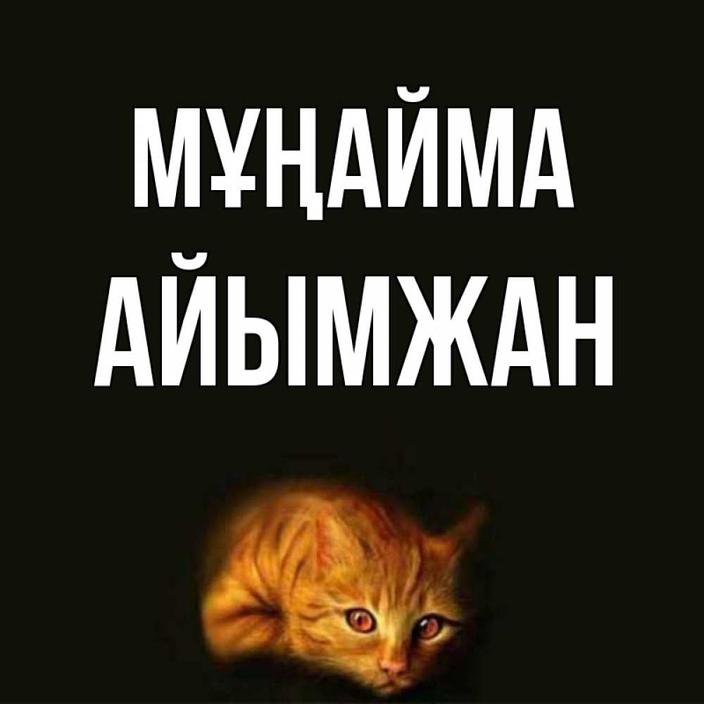 Күн сайын ашық хат с именем, АЙЫМЖАН Мұңайма лежащий кот в темноте Онлайн тегін жүктеп алу тілектері бар керемет карта 