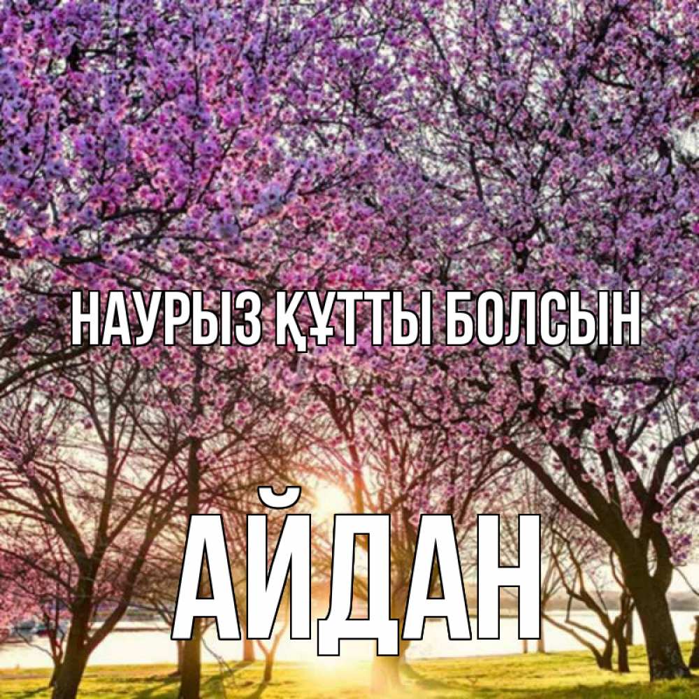 Күн сайын ашық хат с именем, Айдан Наурыз құтты болсын наурыз Онлайн тегін жүктеп алу тілектері бар керемет карта 