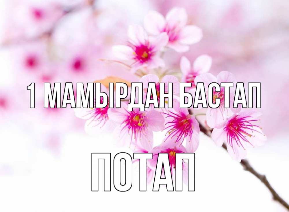 Күн сайын ашық хат с именем, Потап 1 мамырдан бастап С 1 мая 2 Онлайн тегін жүктеп алу тілектері бар керемет карта 