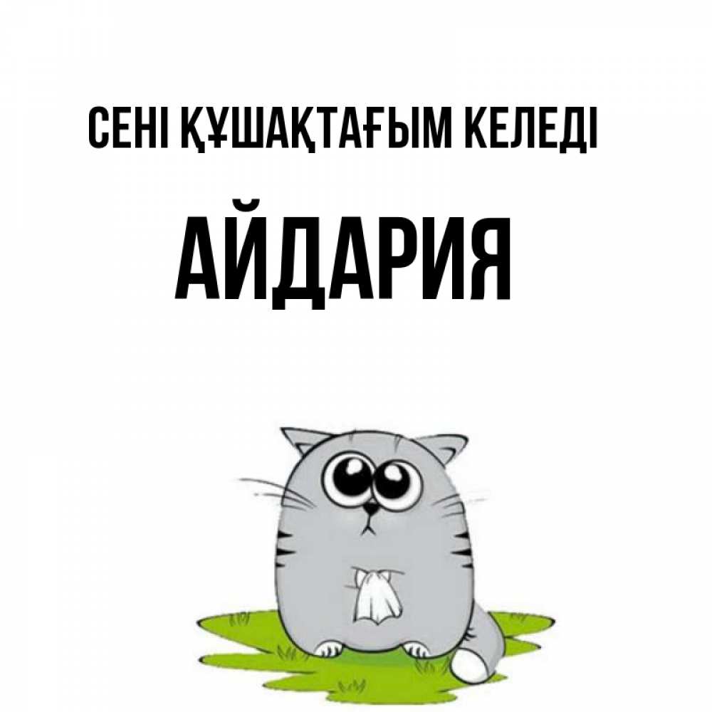 Күн сайын ашық хат с именем, АЙДАРИЯ сені құшақтағым келеді котик теребит платочек сидя на травке Онлайн тегін жүктеп алу тілектері бар керемет карта 