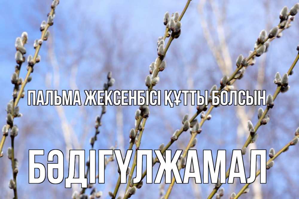 Күн сайын ашық хат с именем, БӘДІГҮЛЖАМАЛ Пальма жексенбісі құтты болсын верба Онлайн тегін жүктеп алу тілектері бар керемет карта 