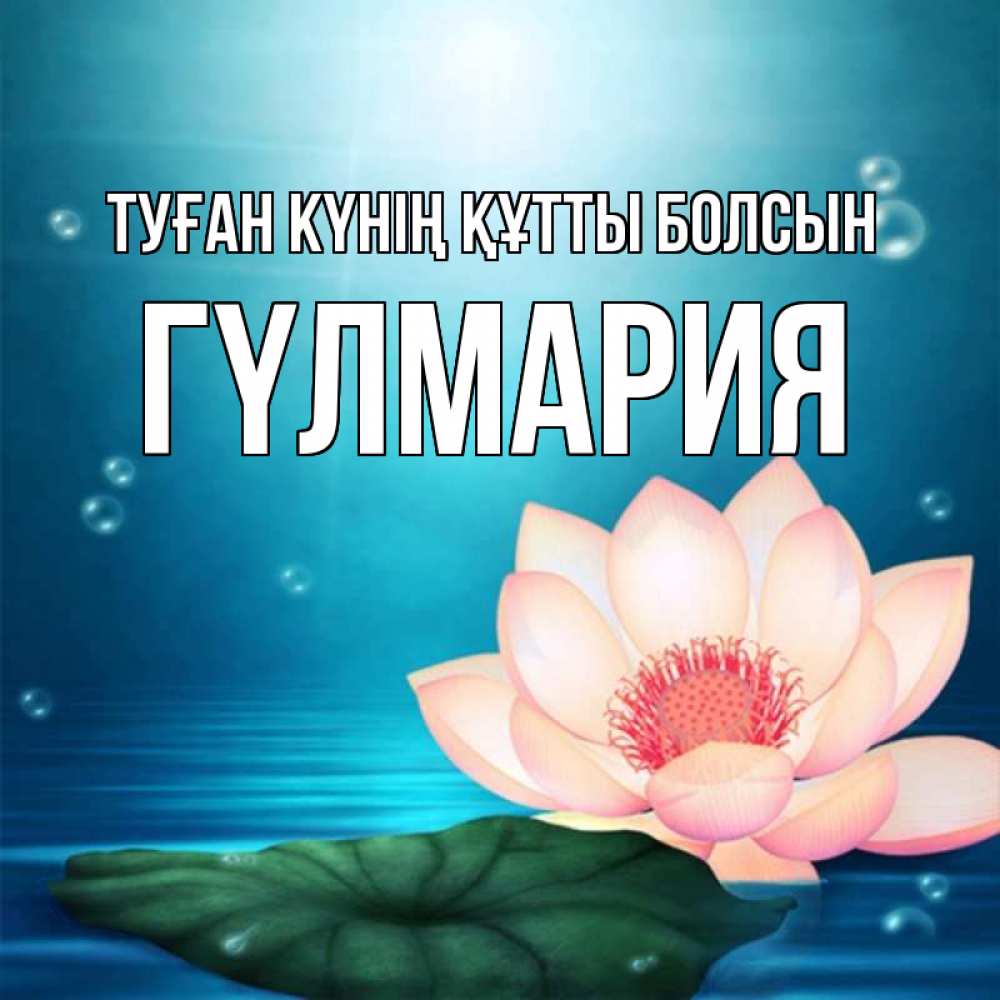 Күн сайын ашық хат с именем, ГҮЛМАРИЯ Туған күнің құтты болсын кувшинка Онлайн тегін жүктеп алу тілектері бар керемет карта 