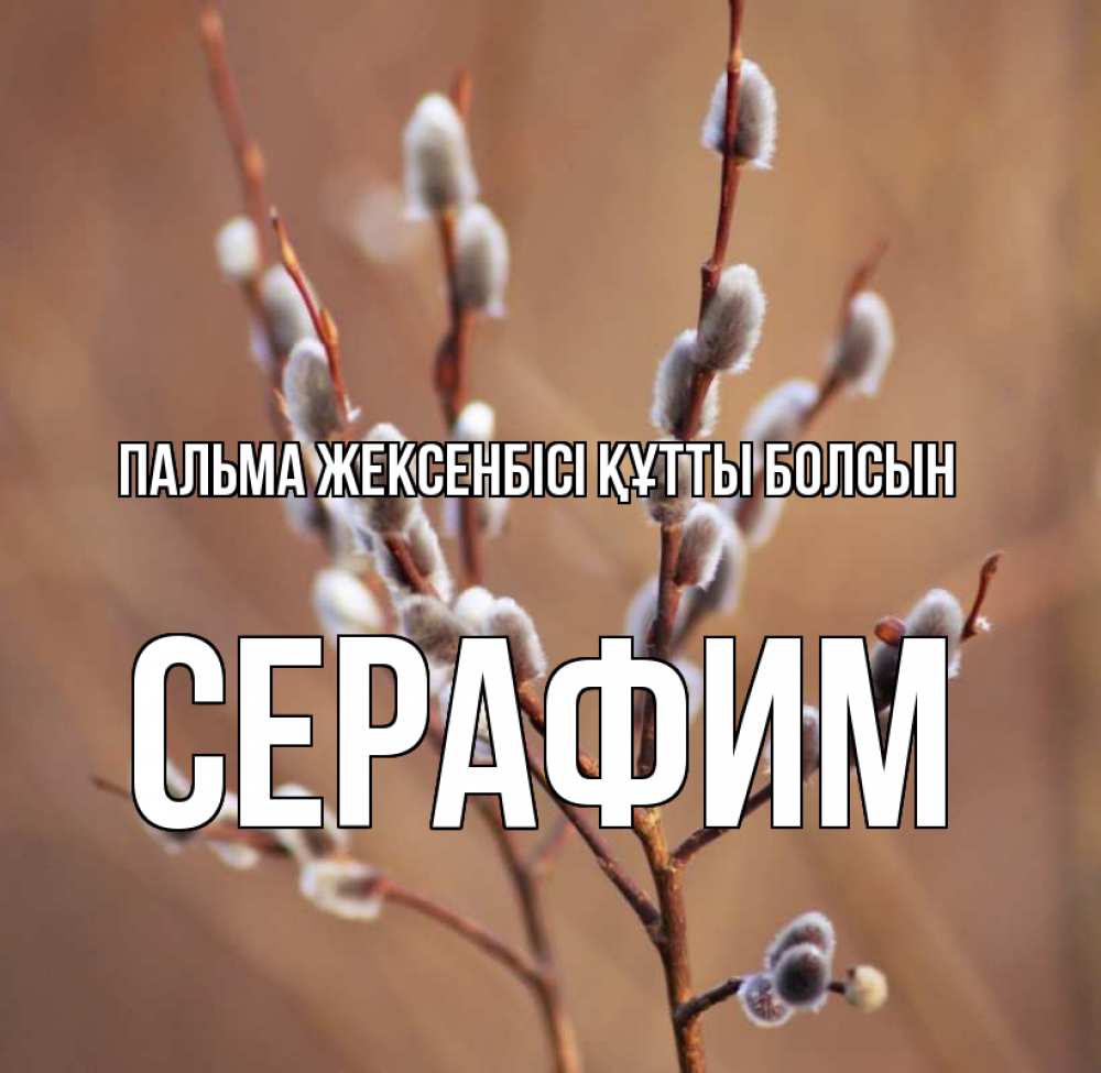 Күн сайын ашық хат с именем, Серафим Пальма жексенбісі құтты болсын верба Онлайн тегін жүктеп алу тілектері бар керемет карта 