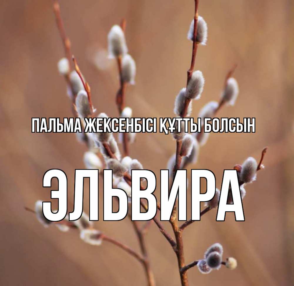Күн сайын ашық хат с именем, Эльвира Пальма жексенбісі құтты болсын верба Онлайн тегін жүктеп алу тілектері бар керемет карта 