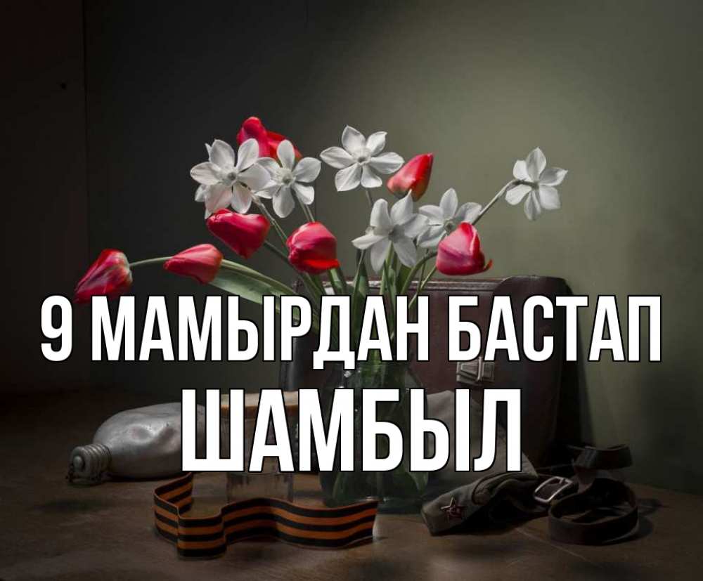 Күн сайын ашық хат с именем, ШАМБЫЛ 9 мамырдан бастап 9 мая Онлайн тегін жүктеп алу тілектері бар керемет карта 