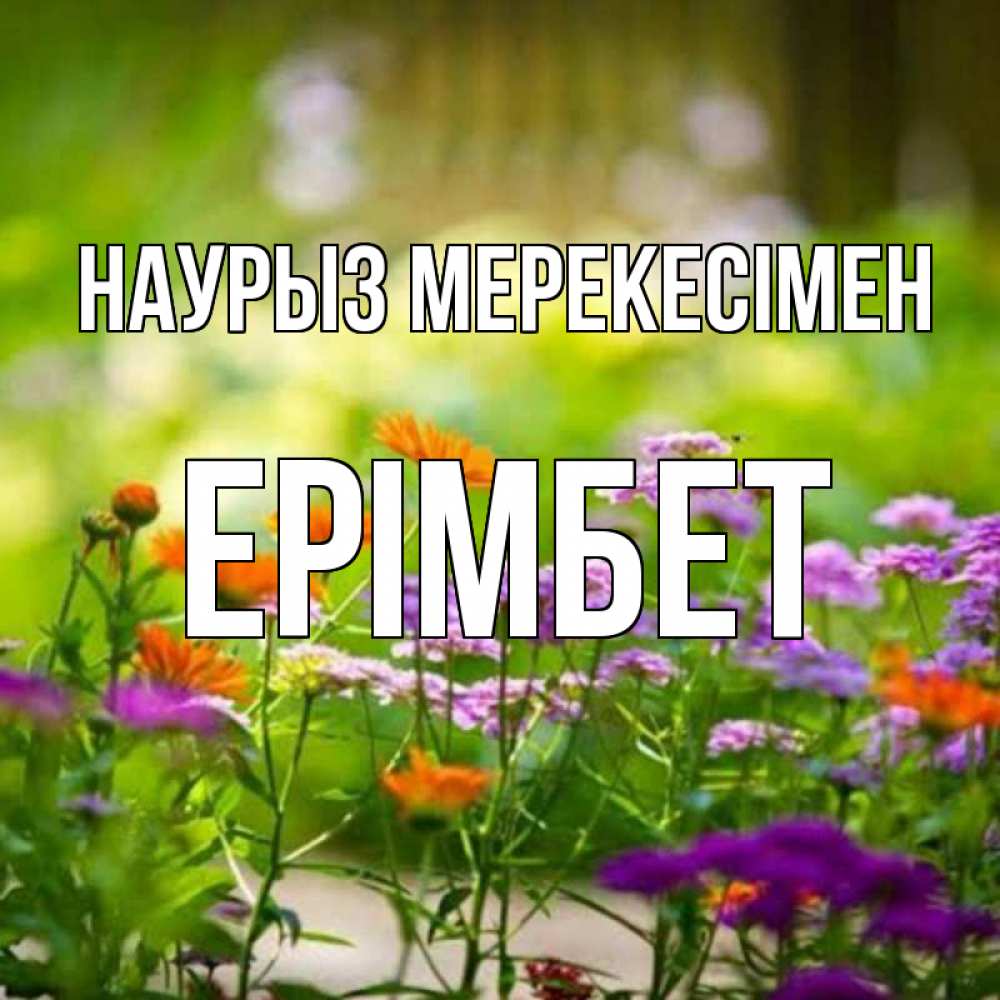 Күн сайын ашық хат с именем, Ерімбет Наурыз мерекесімен цветы Онлайн тегін жүктеп алу тілектері бар керемет карта 
