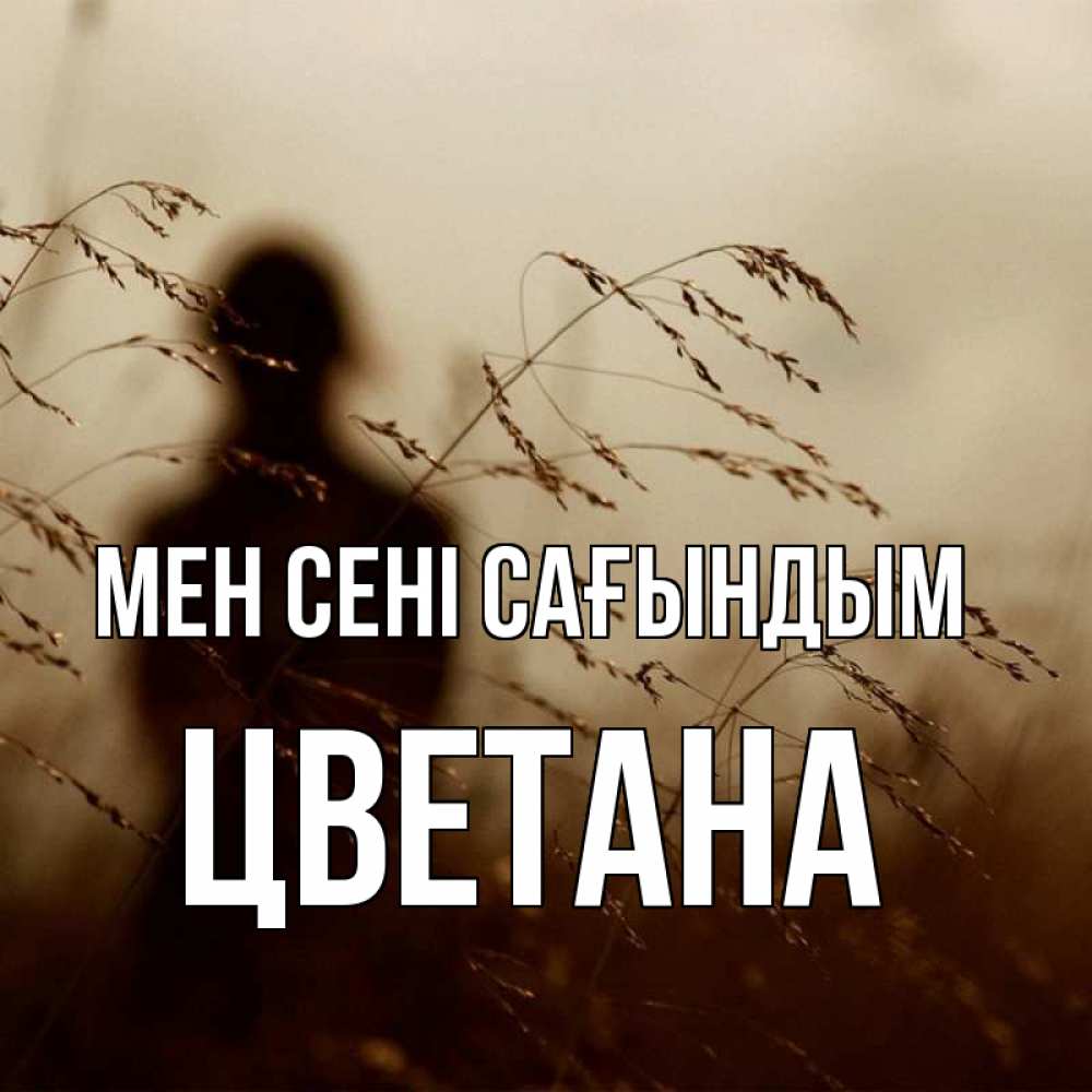 Күн сайын ашық хат с именем, Цветана Мен сені сағындым силуэт девушки Онлайн тегін жүктеп алу тілектері бар керемет карта 