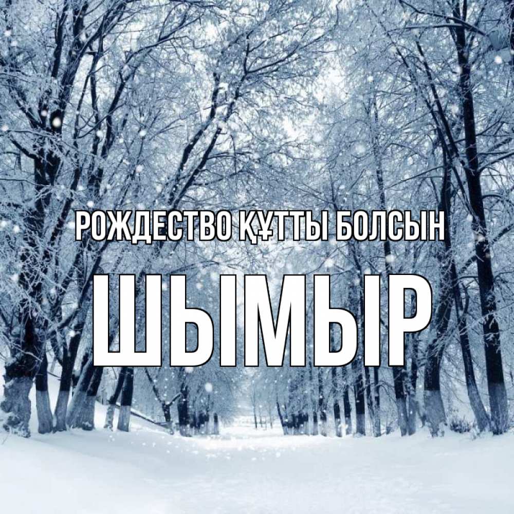 Күн сайын ашық хат с именем, ШЫМЫР Рождество құтты болсын снег, лес, парк Онлайн тегін жүктеп алу тілектері бар керемет карта 