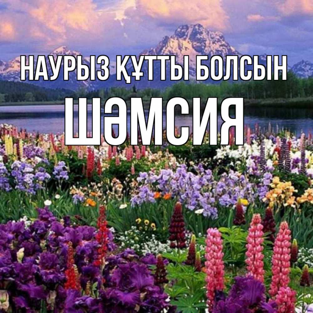 Күн сайын ашық хат с именем, ШӘМСИЯ Наурыз құтты болсын наурыз Онлайн тегін жүктеп алу тілектері бар керемет карта 